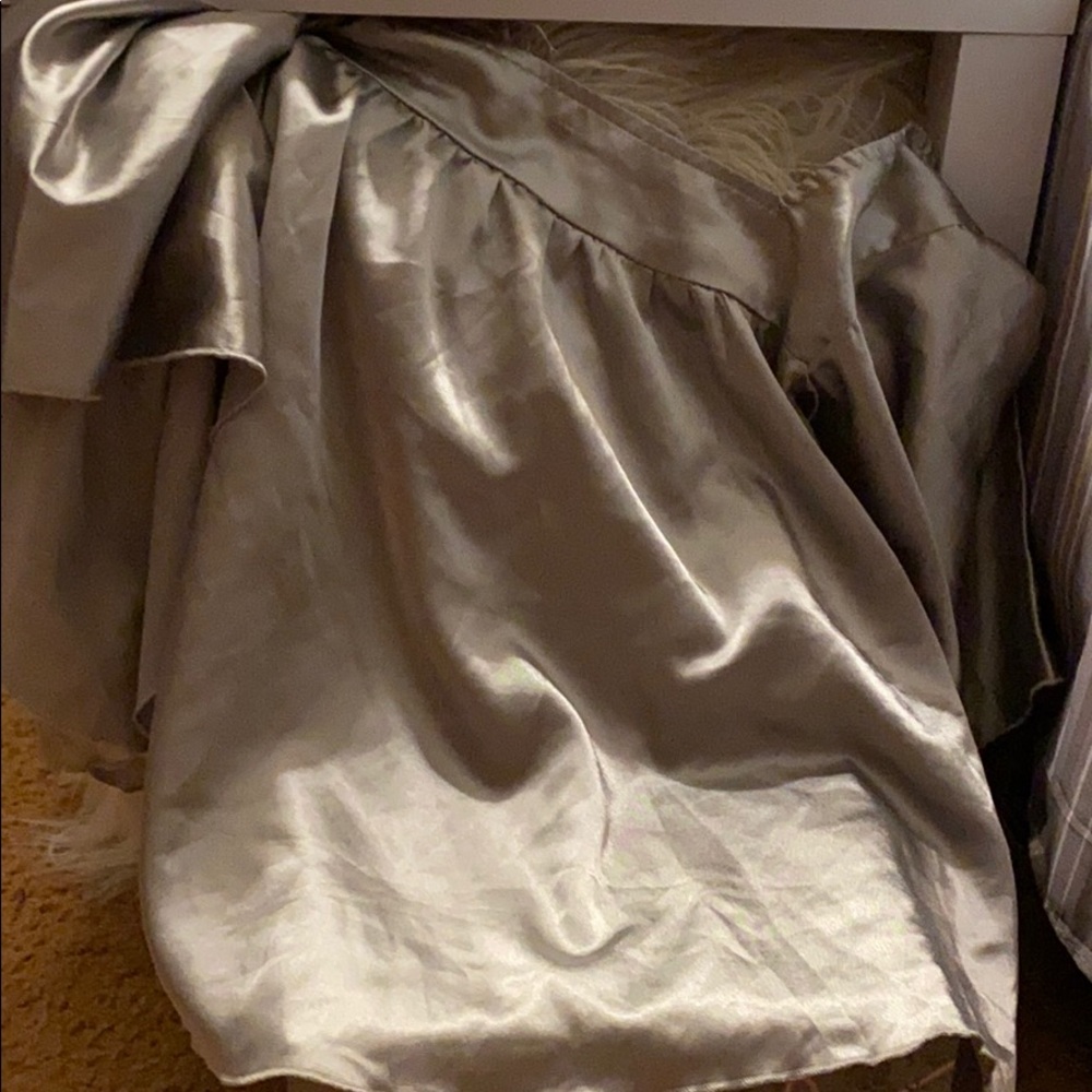 Satin blouse with bell sleeves